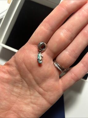 Elegant Silver and Green Seahorse Charm from Pandora